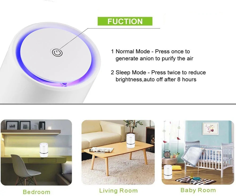 Night Light Air Purifier for clean air and soothing light, perfect for enhancing the comfort of any room.