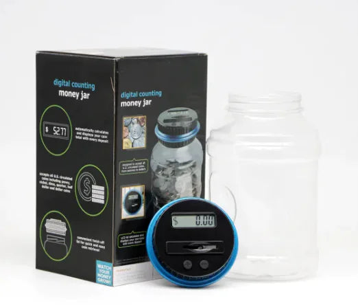 Smart digital coin bank that counts coins accurately, making saving money fun and easy.