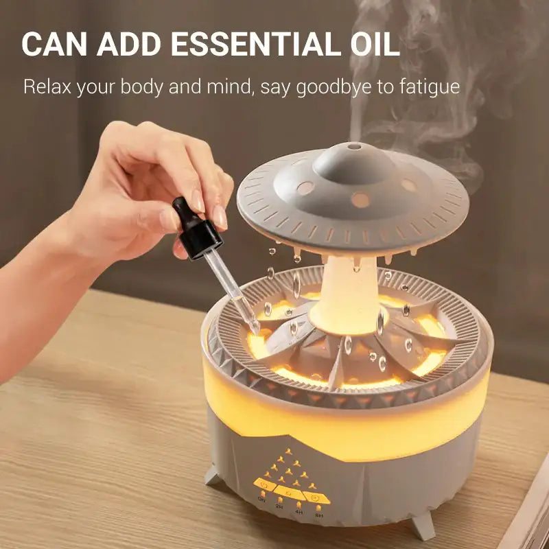 SootheCloud Rain Diffuser for relaxing aromatherapy with soothing rain effect, perfect for home ambiance.