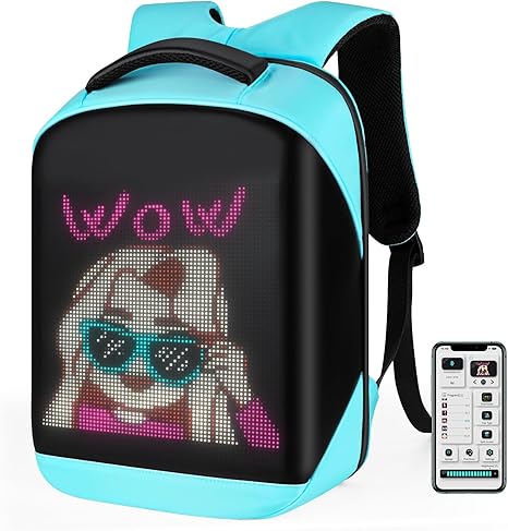 Stylish tech-savvy Smart LED Pixel Backpack with LED display to show custom designs, ideal for tech enthusiasts.