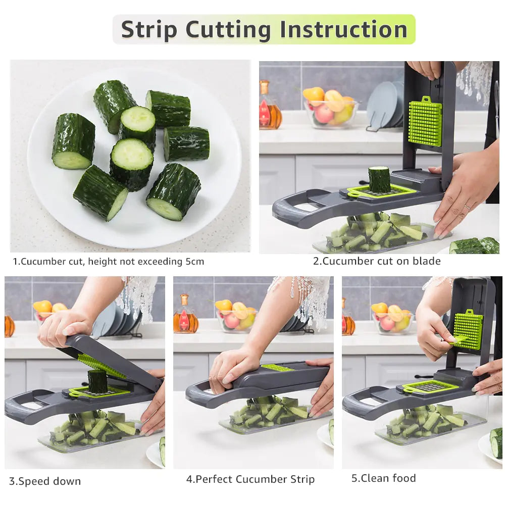 Multi-use vegetable cutter designed to simplify kitchen prep with fast and precise cutting.