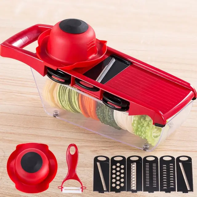 Versatile vegetable cutter perfect for achieving uniform slices and precise cuts in seconds.