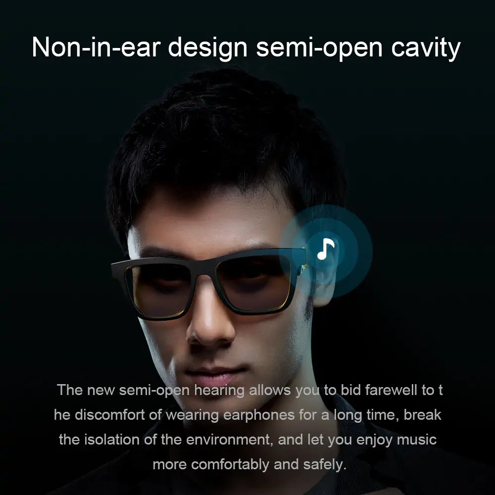 Wireless sunglasses designed for music lovers, offering clear sound and UV protection in one sleek package.